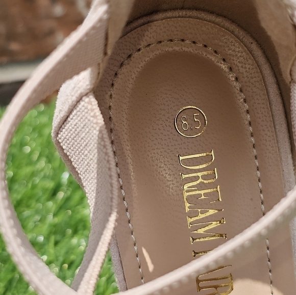 Dream Pairs Tan Open Toe Platform Wedge Sandals Women's Size 8.5 - Picture 7 of 8